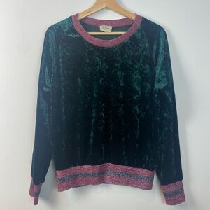 Velvety Dark Green Long Sleeve Top